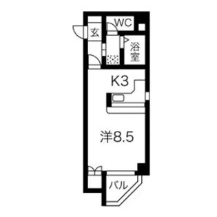 藤井ビル中の島Ⅱ【2階】の間取り