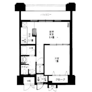 藤井ビル菊水Ⅲ【8階】の間取り