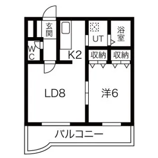 シャトーポルテ上野幌【3階】の間取り