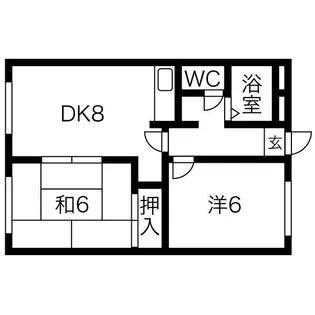 ラフォーレ新札幌B(ラフォーレシンサッポロB)【308号室】の間取り