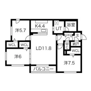 ミル・グランデ【3階】の間取り