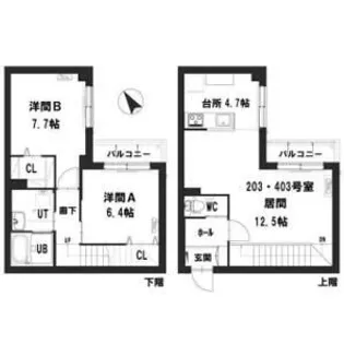 グランメール美園1条【4階】の間取り