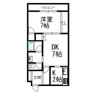 フリューゲル石山【00205号室】の間取り