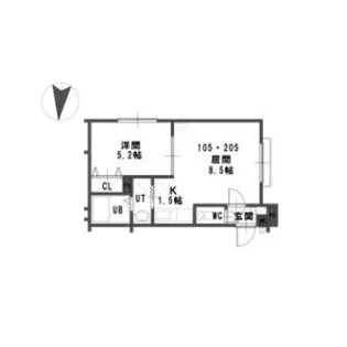 ルミエール平岸B【2階】の間取り