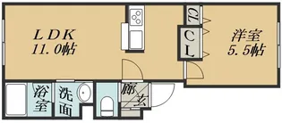 グローリー菊水上町【2階】の間取り