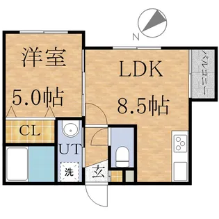 グランディール南郷13【306号室】の間取り