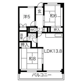 アルファスクエア白石本通【307号室】の間取り