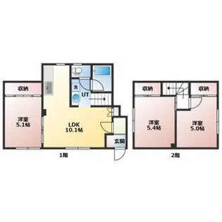 タウンハウス森B【206号室】の間取り