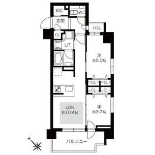 クリオラベルヴィ豊平【2階】の間取り
