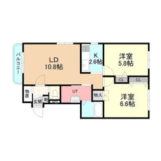 ディーセントステージ弐番館【2階】の間取り