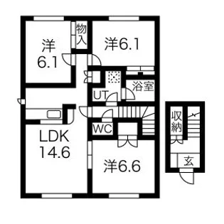 サンタウン海A【2階】の間取り
