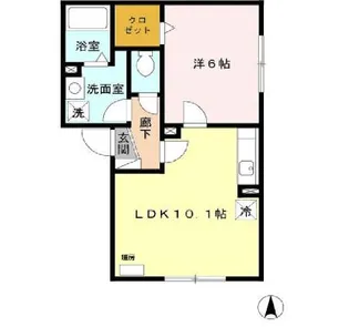 CHAMPIGNON【102号室】の間取り