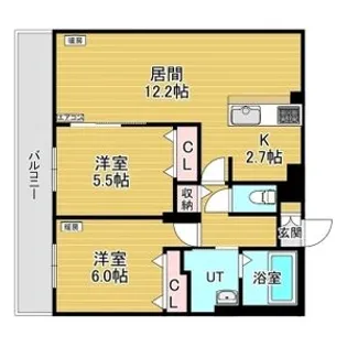 レジデンス白石中央Ⅰ【4階】の間取り