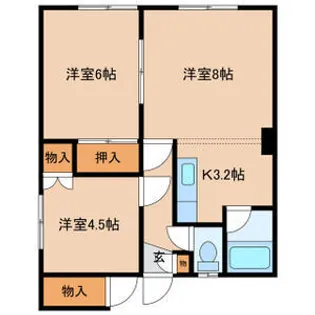 コーポよしだB【102号室】の間取り