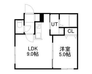 1DKの間取り画像