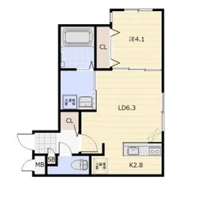 THREE R 菊水(スリーアール)【4階】の間取り