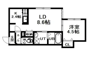 HALULET【402号室】の間取り