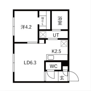 BELL COURT東札幌(ベルコート東札幌)【4階】の間取り