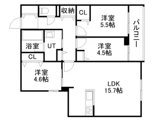 SーRESIDENCE東札幌BLING【311号室】の間取り