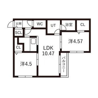 VILLA MT 平岸【00403号室】の間取り