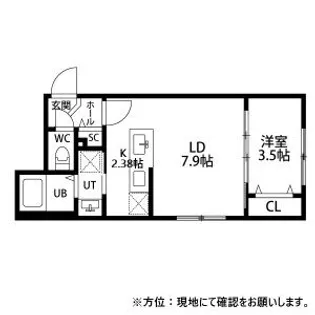 RITZ GRANDE月寒(リッツグランデ月寒)【0107号室】の間取り