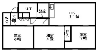 シャトレーヌ白井【405号室】の間取り
