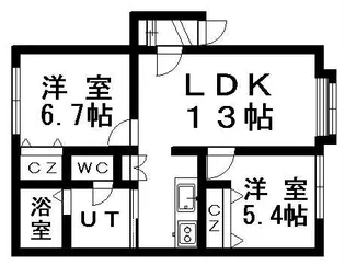 フィネ元町【101号室】の間取り