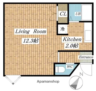 アルファアパル・ユニコム麻生【3階】の間取り