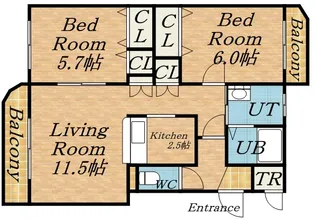 パークハイツJ【3階】の間取り