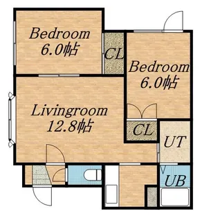 ルミエールあいの里【201号室】の間取り