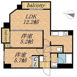 レジディア南一条イースト【1102号室】の間取り