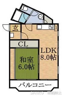 北21条ハイツ【4階】の間取り