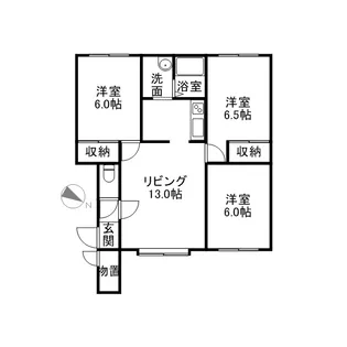 ルミエールあいの里【0202号室】の間取り