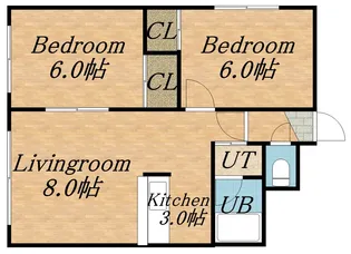 ルミエール篠路【2階】の間取り