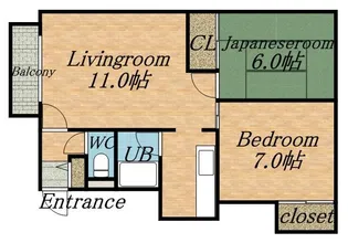 コーポまるとみ【202号室】の間取り