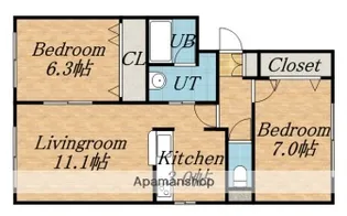 グランディール【101号室】の間取り
