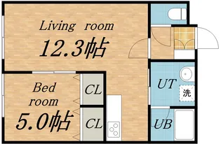 萩中ビル【302号室】の間取り