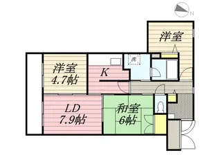 ガーデンハウス山鼻南Ⅱ【102号室】の間取り