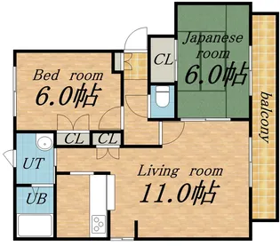 パークハイツA【2階】の間取り