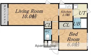 ステータス11PARTⅠ【105号室】の間取り