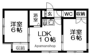 H・Sハイツ【2階】の間取り