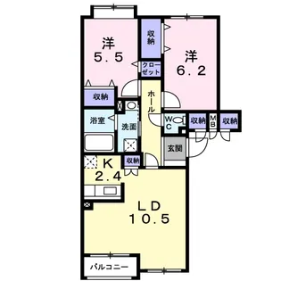 リヴィエールY・S【2階】の間取り