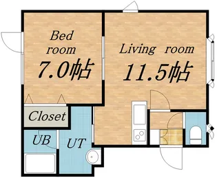 ユニゾン新琴似【00201号室】の間取り