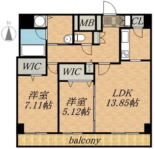 レジディア大通西【15階】の間取り