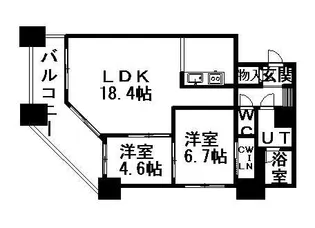 パークアクシス札幌植物園前【10階】の間取り
