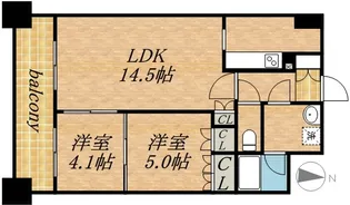 パークアクシス札幌植物園前【9階】の間取り