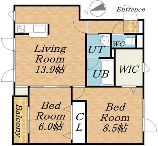 ディチャタウンB2【201号室】の間取り