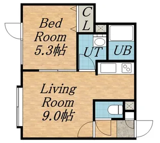パシフィックオーシャンⅡ【203号室】の間取り