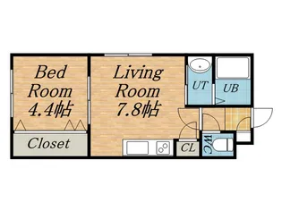 1DKの間取り画像