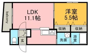 グランメール北大前【1階】の間取り